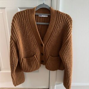 Zara Women's Brown Cardigan Sweater
